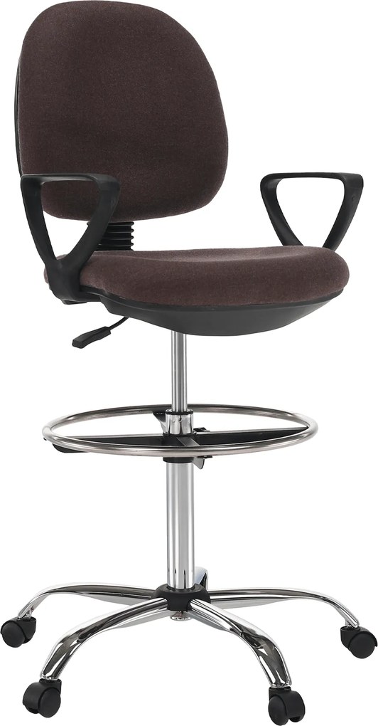 Magasított munkaszék, barna/fekete, TAMBER