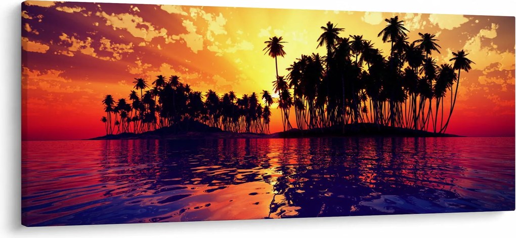 Egy sziget képe naplementekor (120x50 cm)