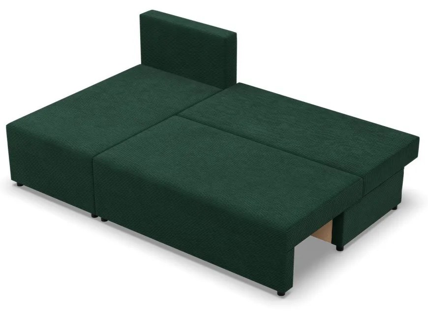 Nobu sarokkanapé, kordbársony, univerzális oldal, zöld