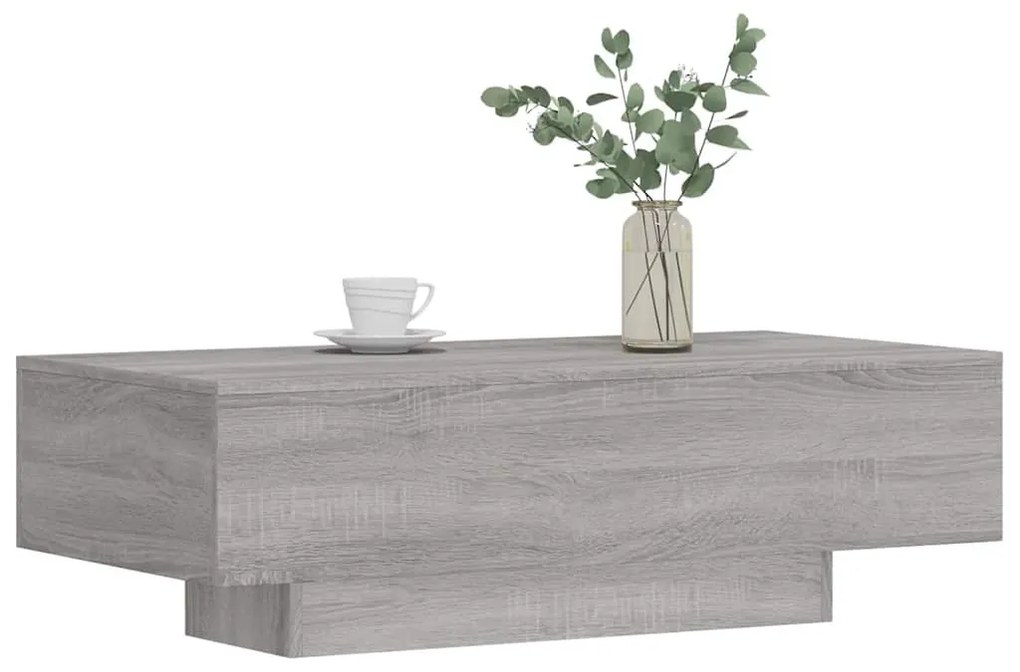 Szürke sonoma szerelt fa dohányzóasztal 100x49,5x31 cm