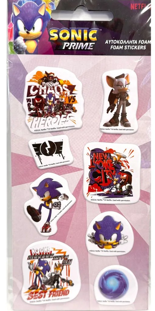 Sonic a sündisznó Heroes pufi szivacs matrica szett