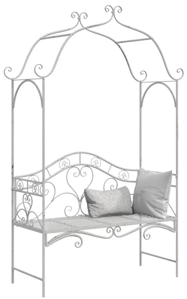Pad Fehér Fém 121 x 48 x 200 cm Dekoratív Betétek Kültéri Pad