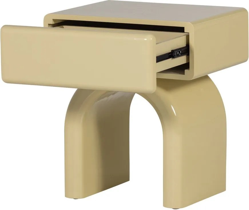 Világossárga fényes éjjeliszekrény Zorel – WOOOD