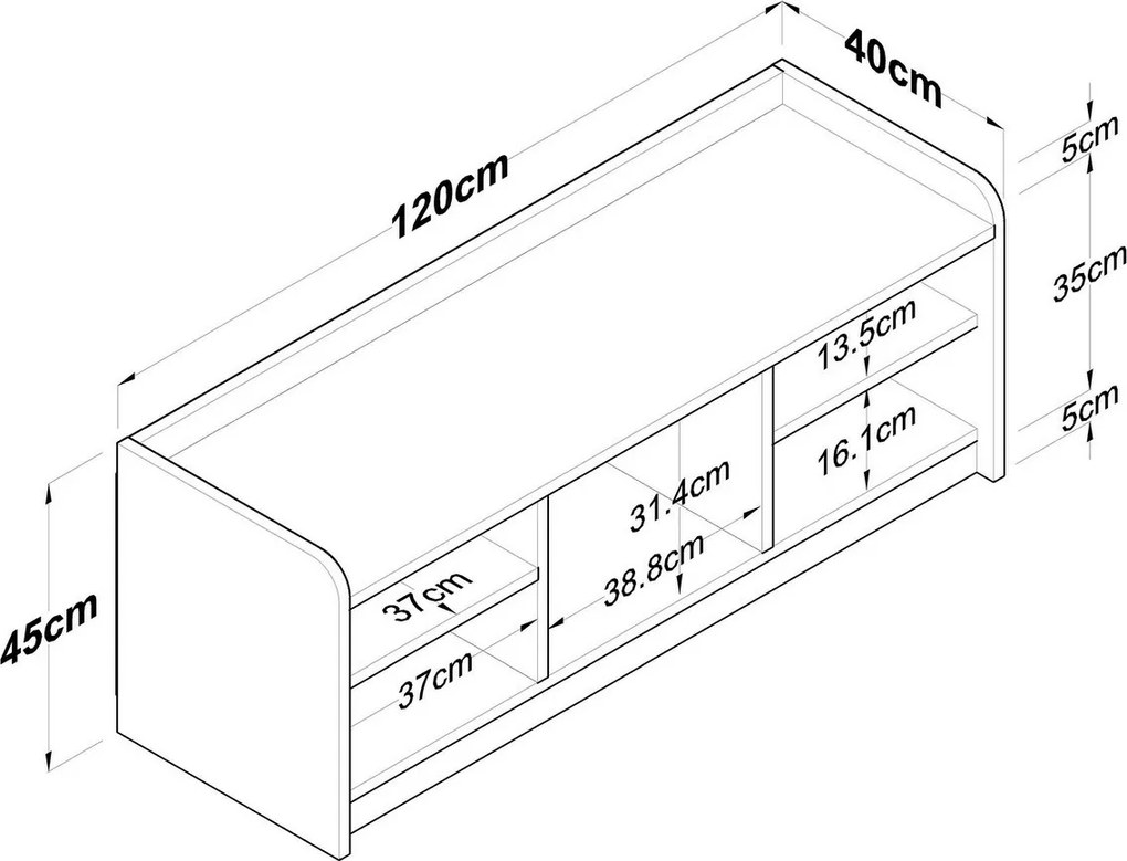 Pilo White and Walnut cipősszekrény