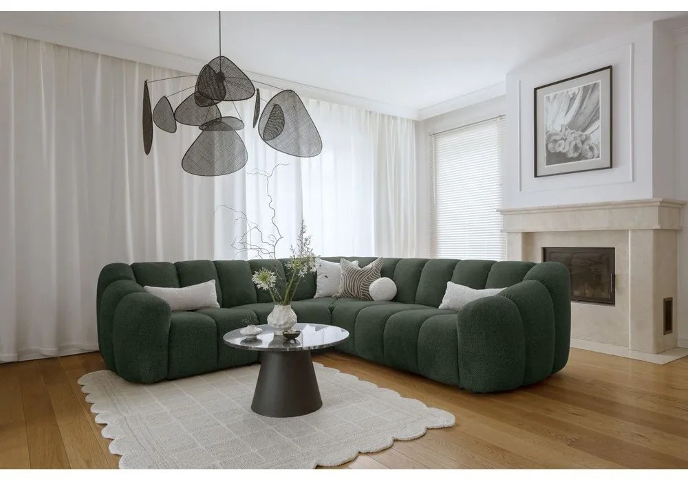 Sötétzöld sarokkanapé Shell – Miuform