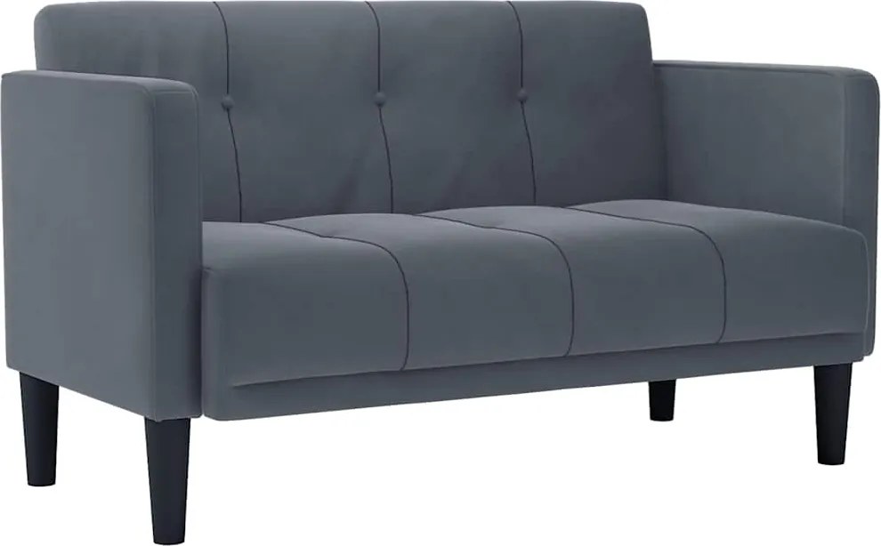 vidaXL sötétszürke bársony loveseat kanapé 111 cm