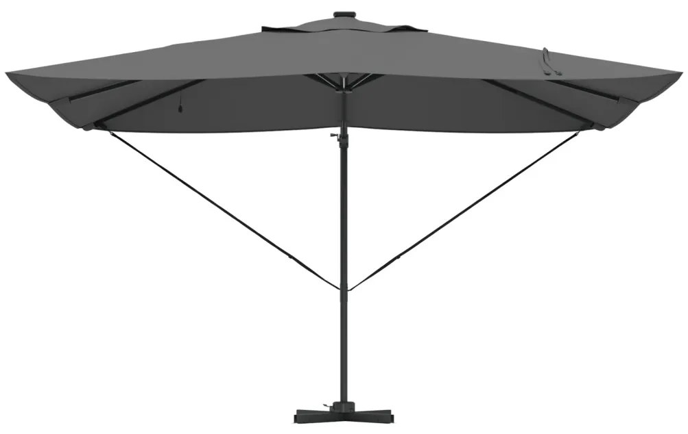 Konzolos Roma napernyő LED-del Antracit 352x251x265 cm Alumínium