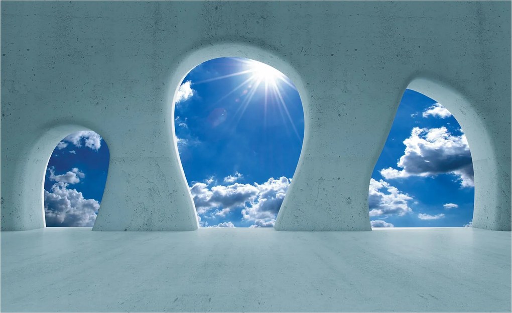 Fotótapéta Kék ívek az égen felhőkkel és a Nappal Kilátás 416x254 +ragasztó