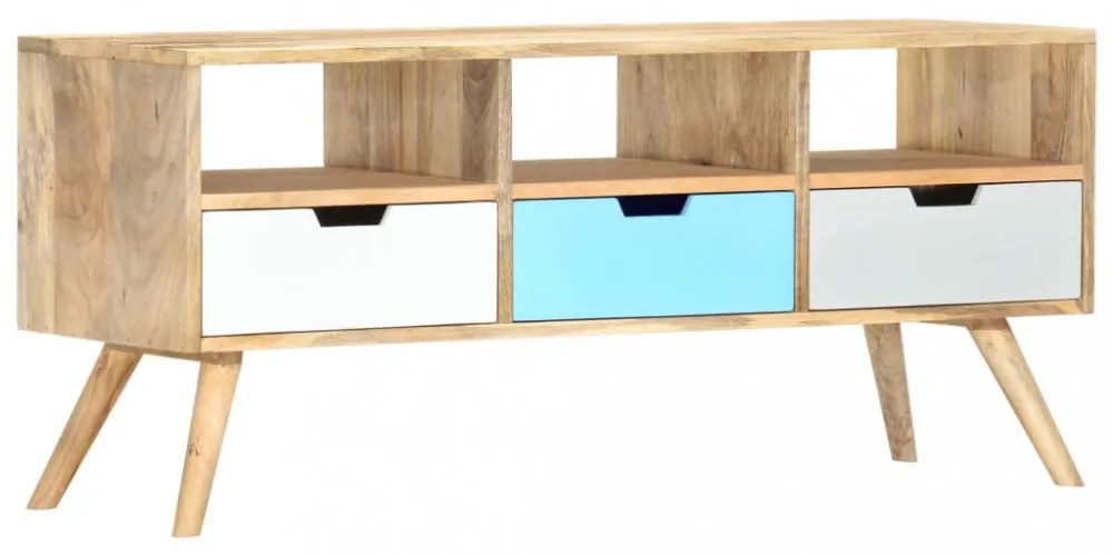 tömör mangófa TV-szekrény 110 x 35 x 48 cm