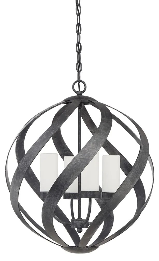 ELSTEAD QNBLACKSMITH4POBK BLACKSMITH Kültéri Függő Lámpa Fekete, Opál IP44