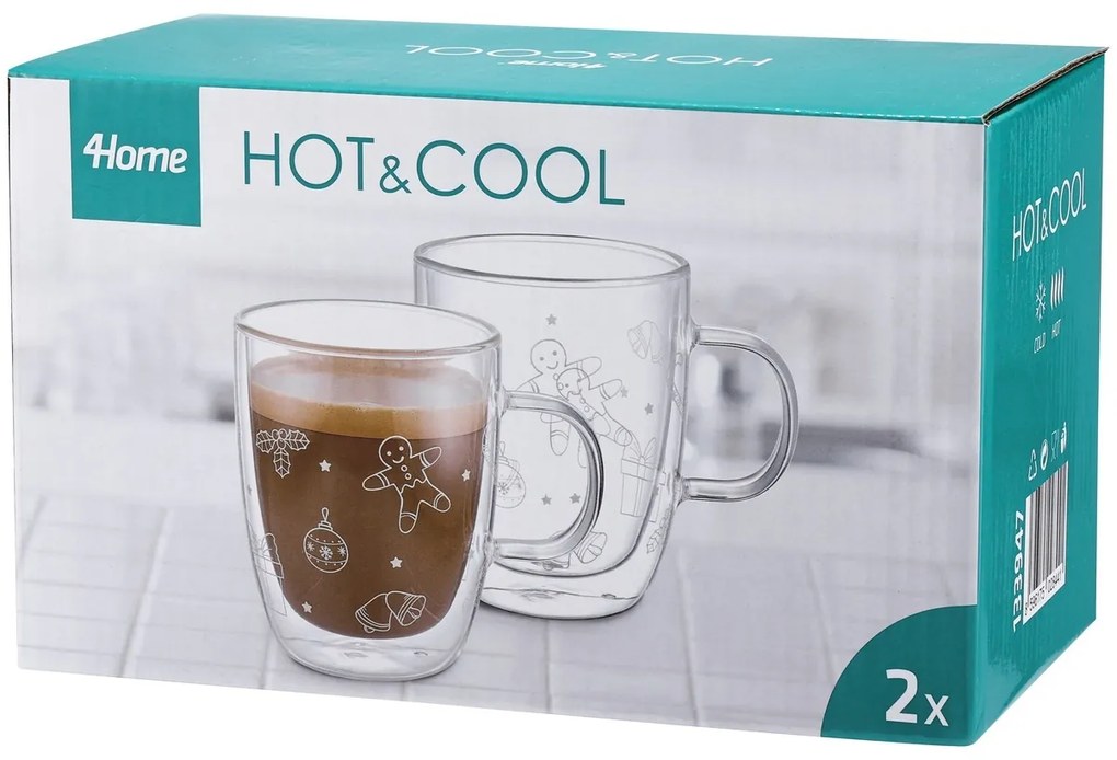 4Home Hot&Cool Winter thermo pohár 400 ml, 2 db