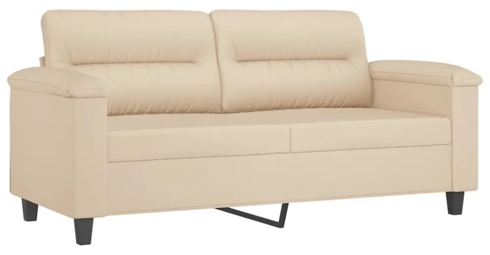 kétszemélyes krémszínű mikroszálas szövetkanapé 140 cm