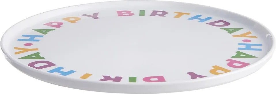 HAPPY BIRTHDAY tortatányér Ø 30 cm, színes