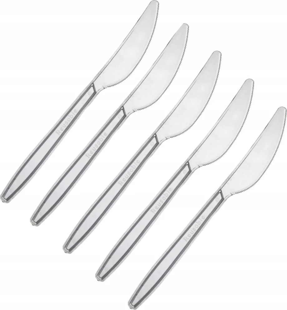 Újrafelhasználható Műanyag Kések Átlátszó Kés Evőeszköz Grill 100db