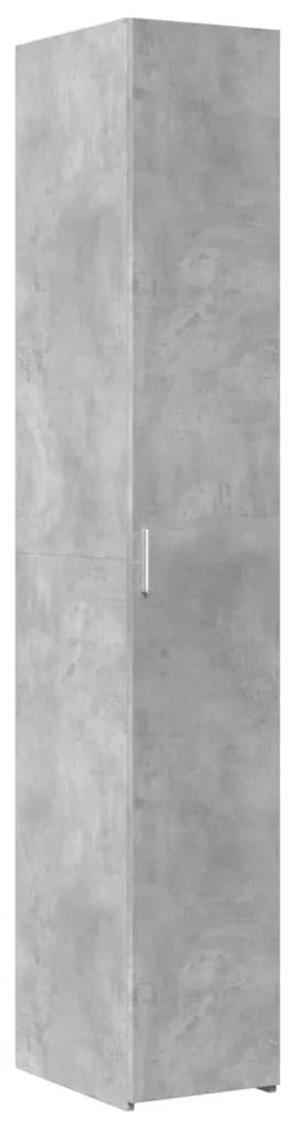 betonszürke szerelt fa vékony tárolószekrény 30 x 42,5 x 225 cm