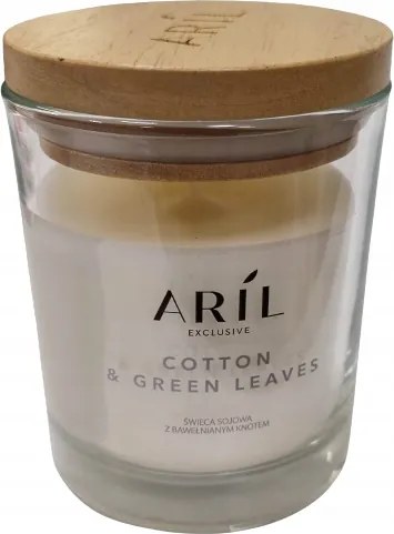 Aril Exclusive Szója illatgyertya Cotton &amp; Green Leaves 28 h 130 g
