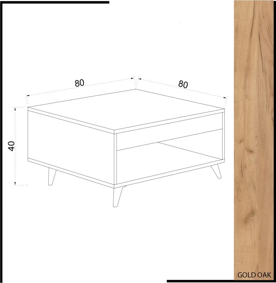 Silla dohányzóasztal, 80 cm