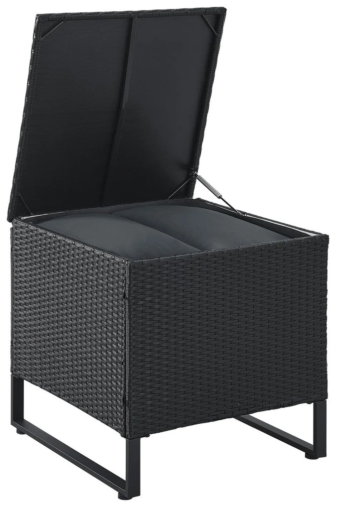 Juskys Rattan szett Santorini - fekete