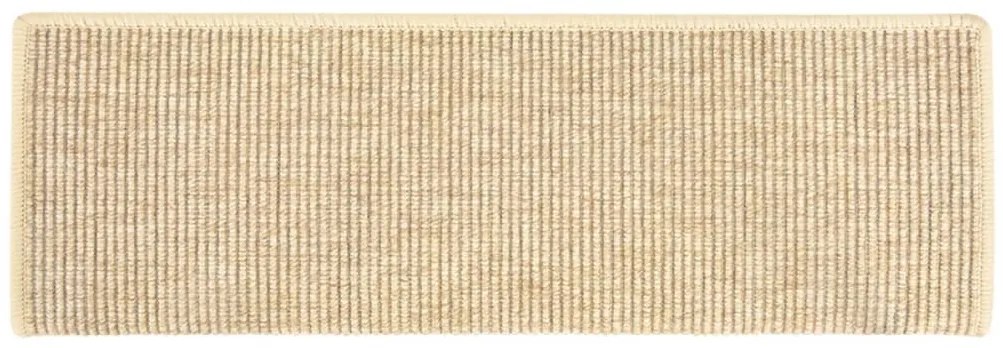 15 db szizál hatású világos bézsszínű lépcsőszőnyeg 65x21x4 cm