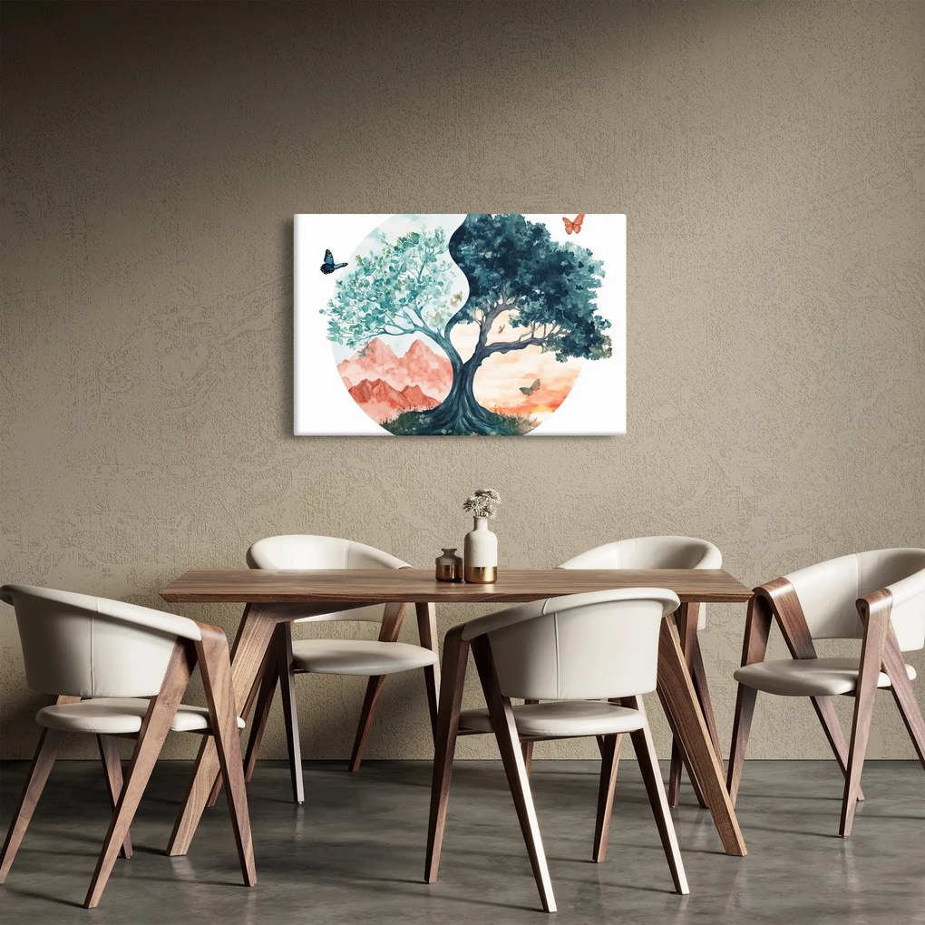 Kép – Akvarellfa tele élettel (90x60 cm)
