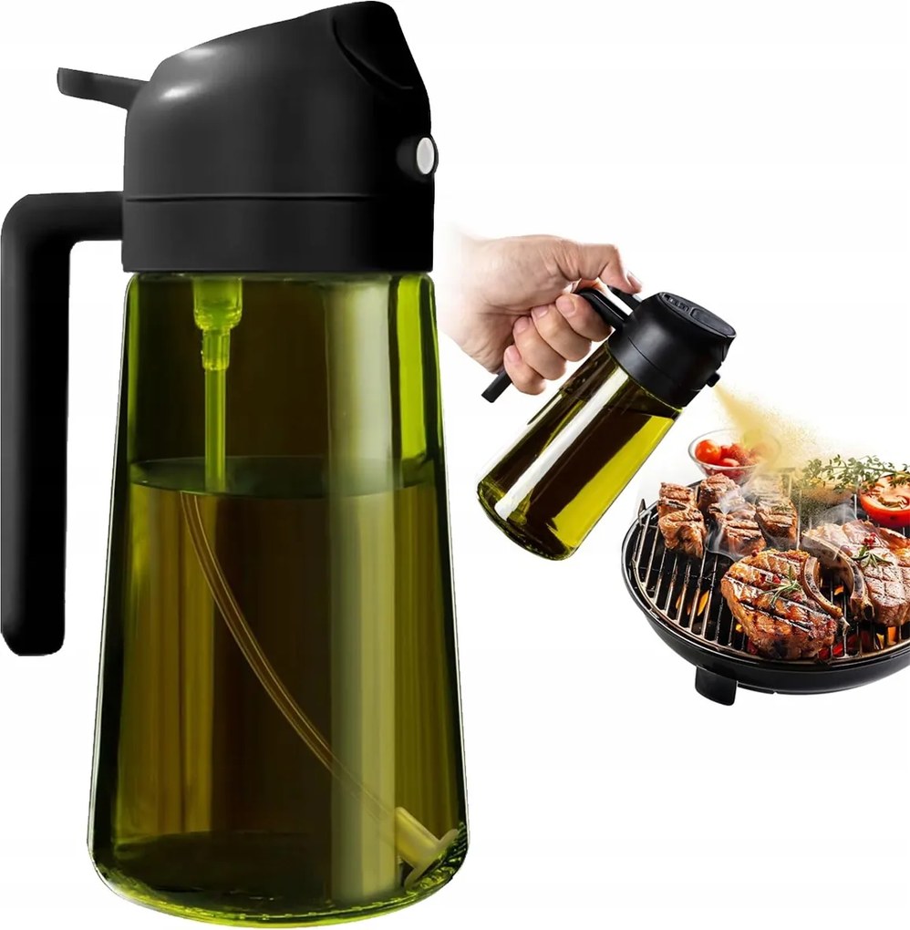 Szórófej Ecet Olaj Adagoló 2IN1 Üveg Grill Főzéshez 470ML