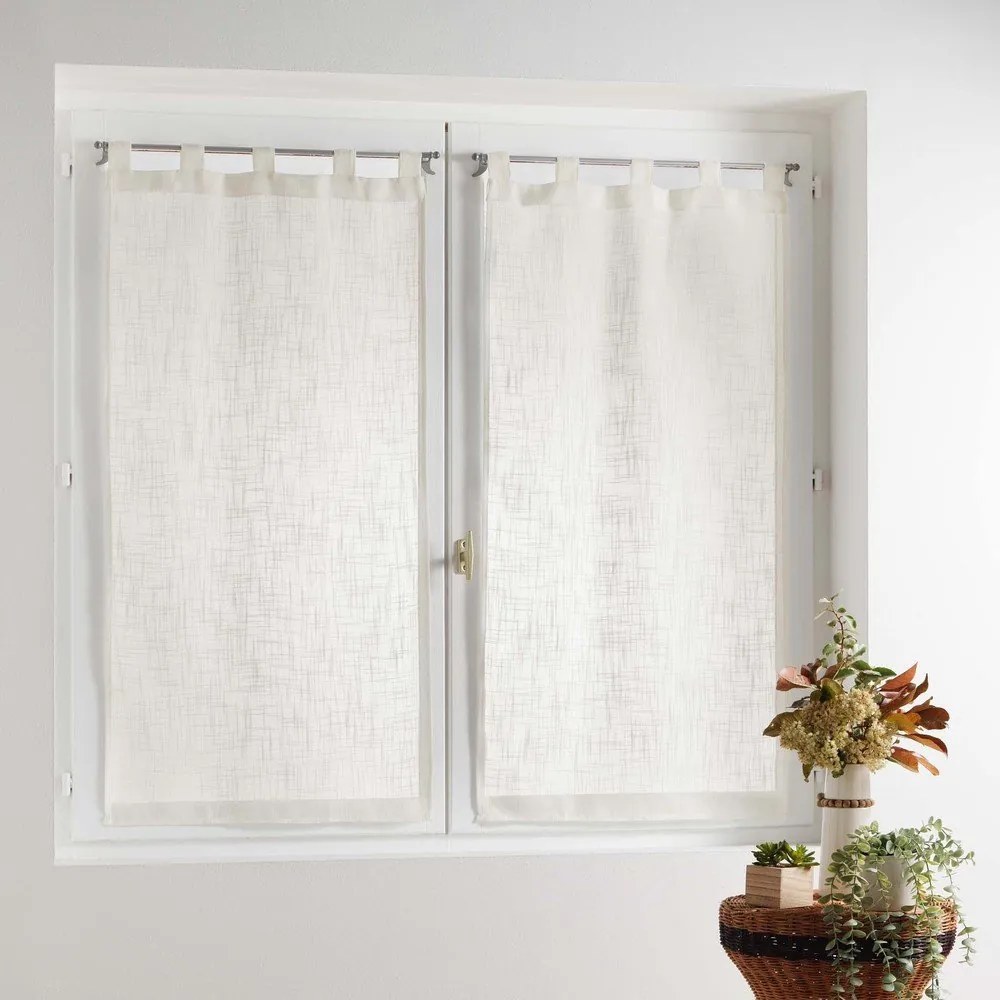 Krémszínű átlátszó függöny szett 2 db-os 60x90 cm Haltona – douceur d'intérieur