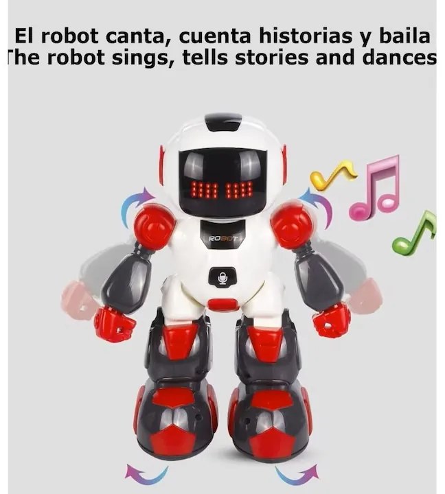 Új Fajta Buddy Táncos Robot Óra Távirányítóval Gesztus Vezérléssel fehér/piros, 27 cm