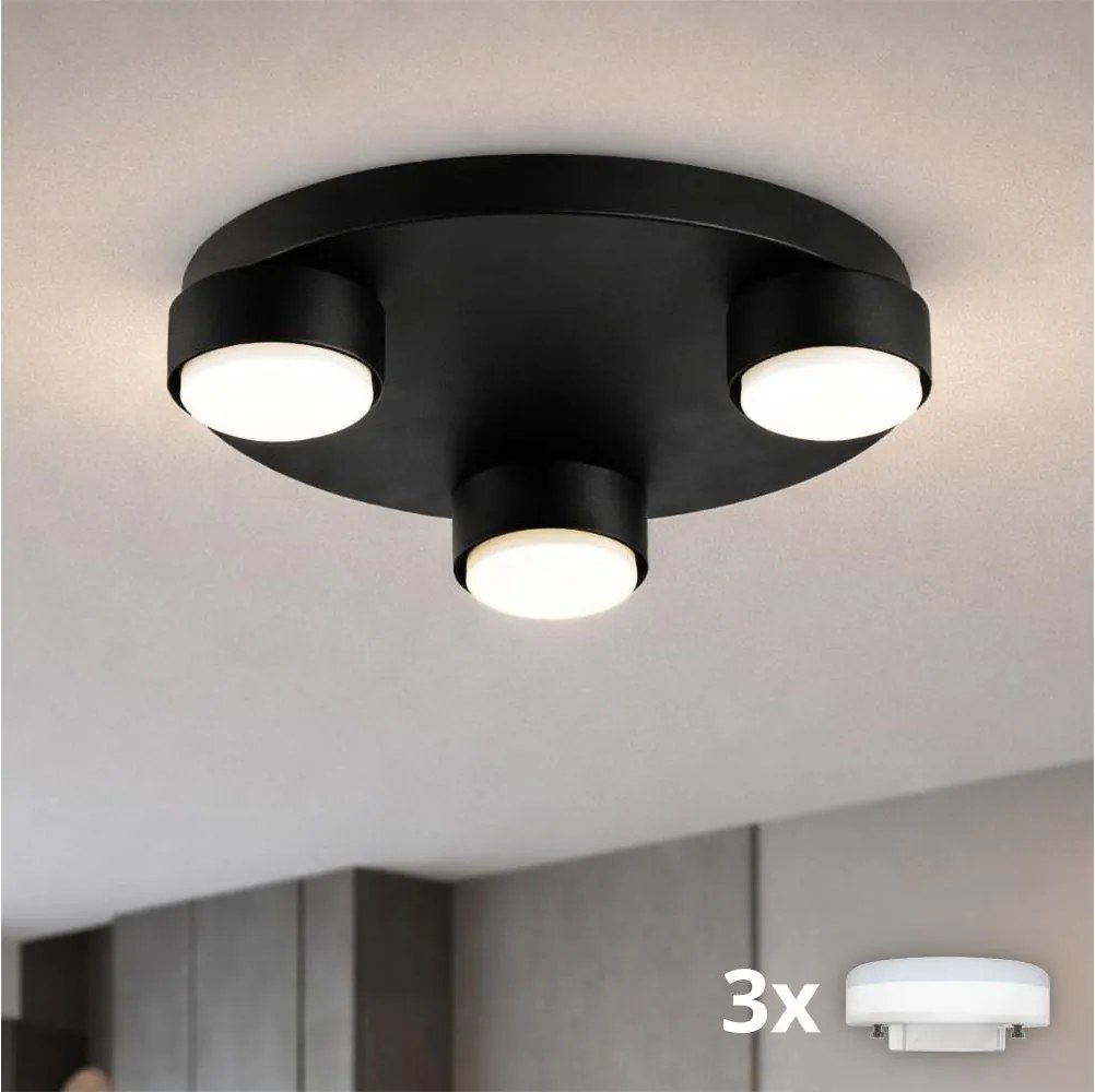 BRILAGI - LED mennyezeti lámpa MONO 3xGX53/30W/230V Ø 30 cm fekete