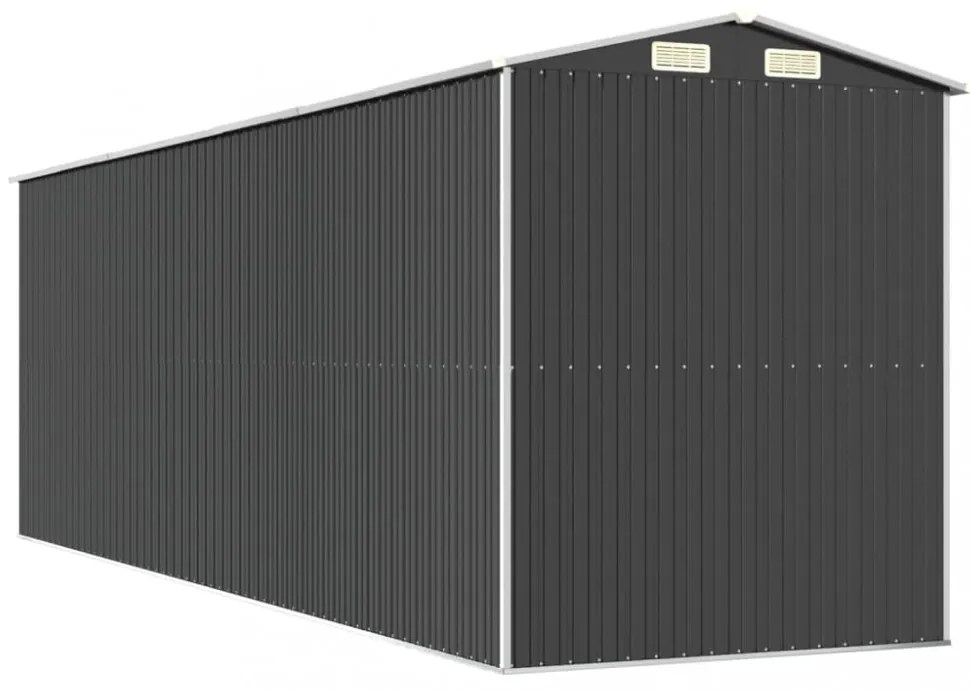 antracitszürke horganyzott acél kerti fészer 192 x 606 x 223 cm