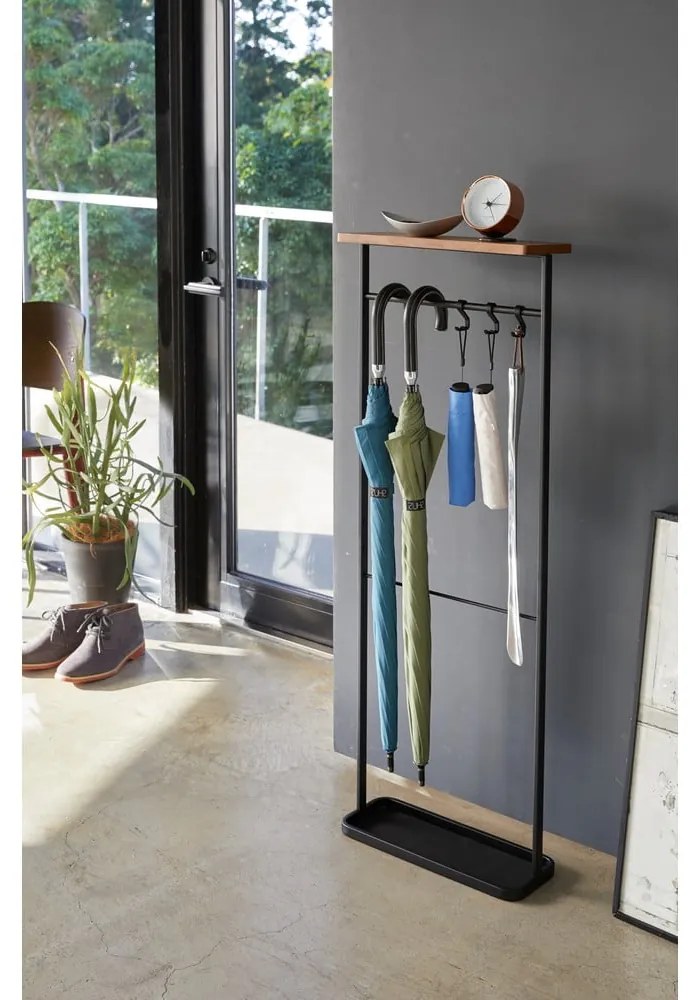 Tower fekete fém állvány fa polccal - Yamazaki