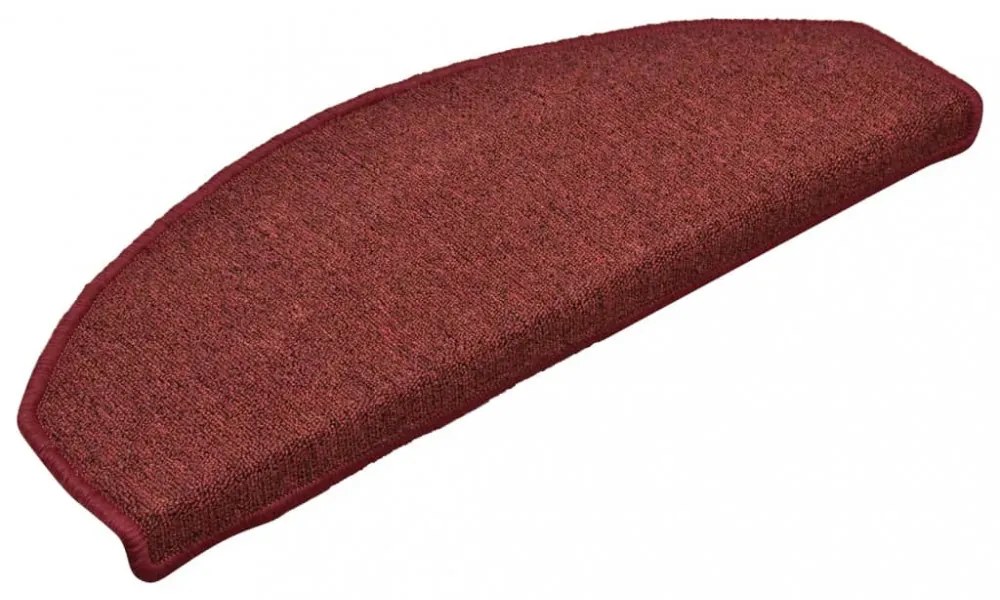 15 db-os bordó félkör alakú lépcsőszőnyegek, 65 x 24 x 4 cm, nagy