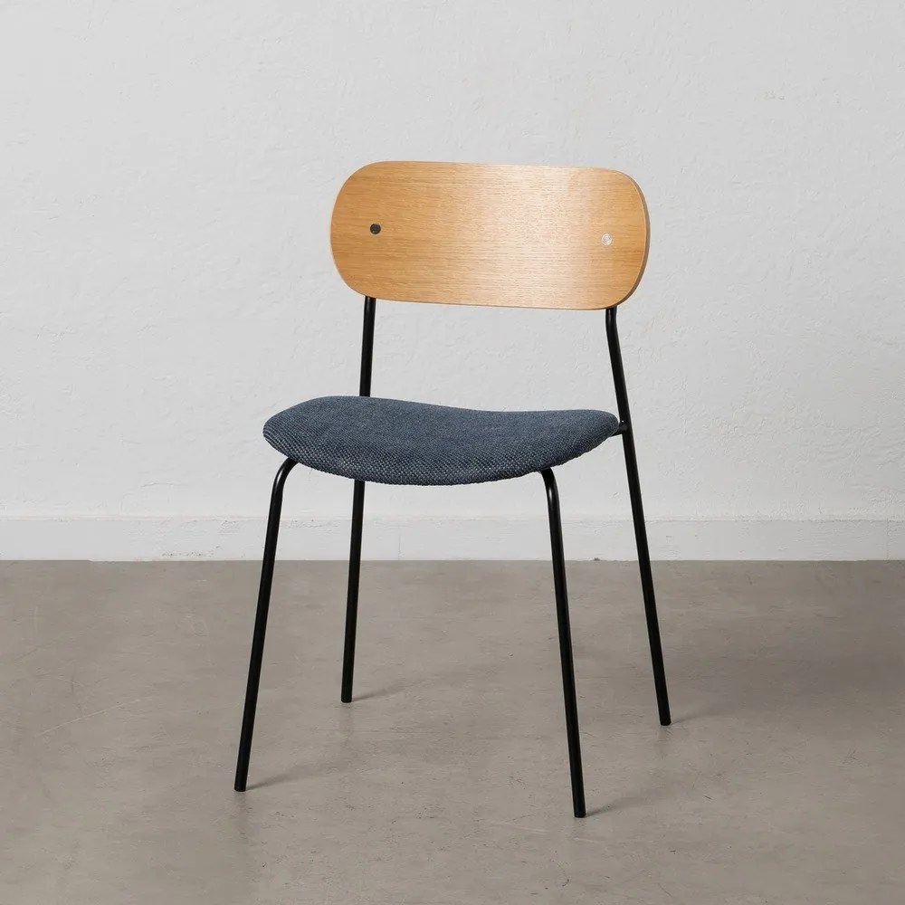 Kék-natúr színű étkezőszék szett 4 db-os Moe – Ixia