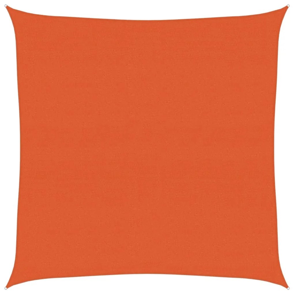narancssárga négyzet alakú HDPE napvitorla 160 g/m² 7x7 m