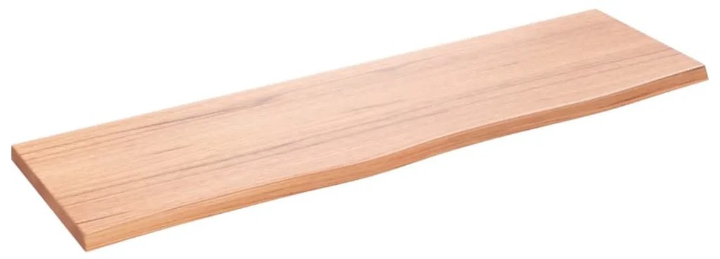 világosbarna kezelt tömör tölgyfa fali polc 100x30x2 cm