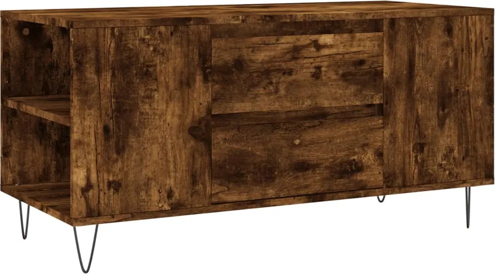 vidaXL füstös tölgy színű szerelt fa dohányzóasztal 102x44,5x50 cm