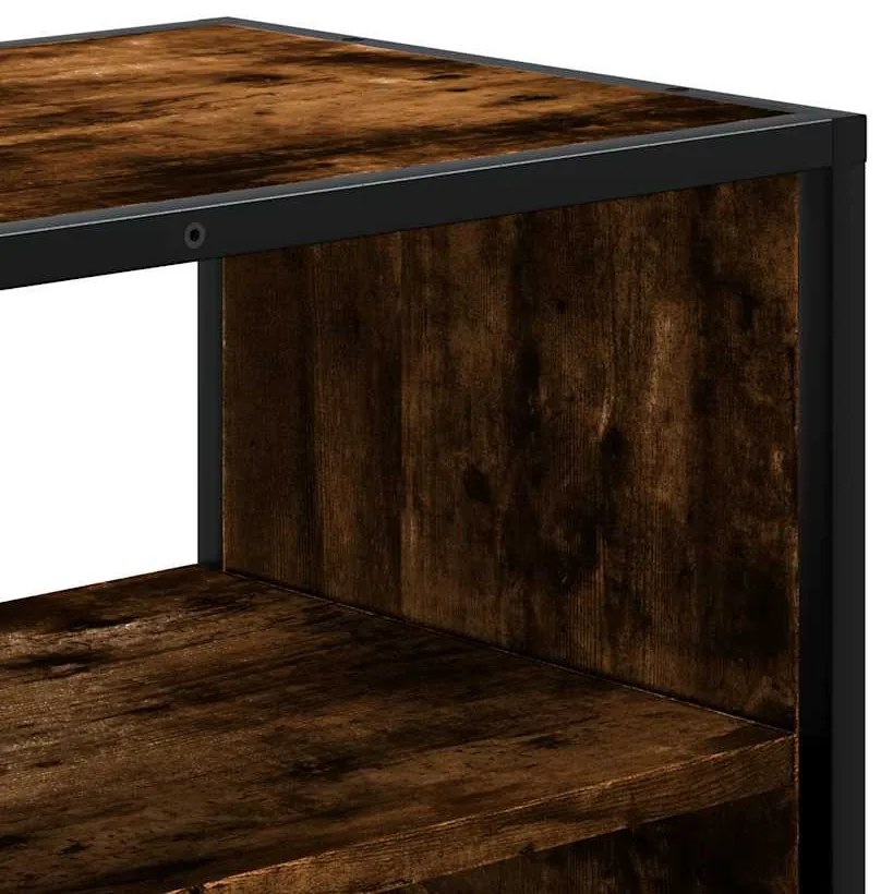 füstös tölgy színű szerelt fa és fém TV-szekrény 80x31x39,5 cm