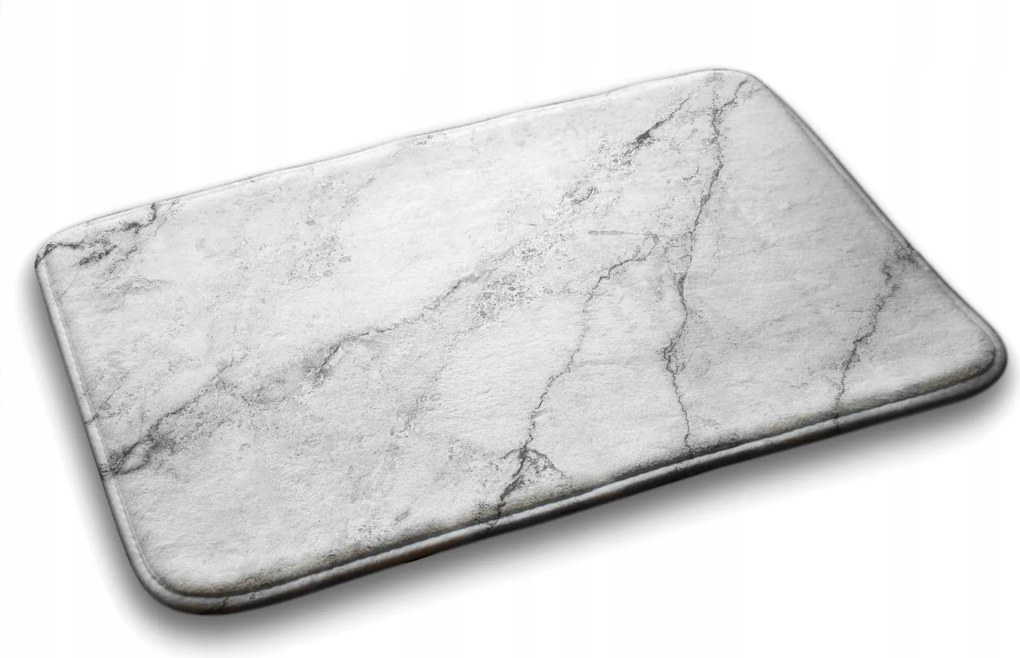 Puha fürdőszobaszőnyeg Fehér márvány 90x60 cm