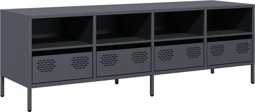 vidaXL antracit hidegen hengerelt acél TV-szekrény 135x39x43,5 cm