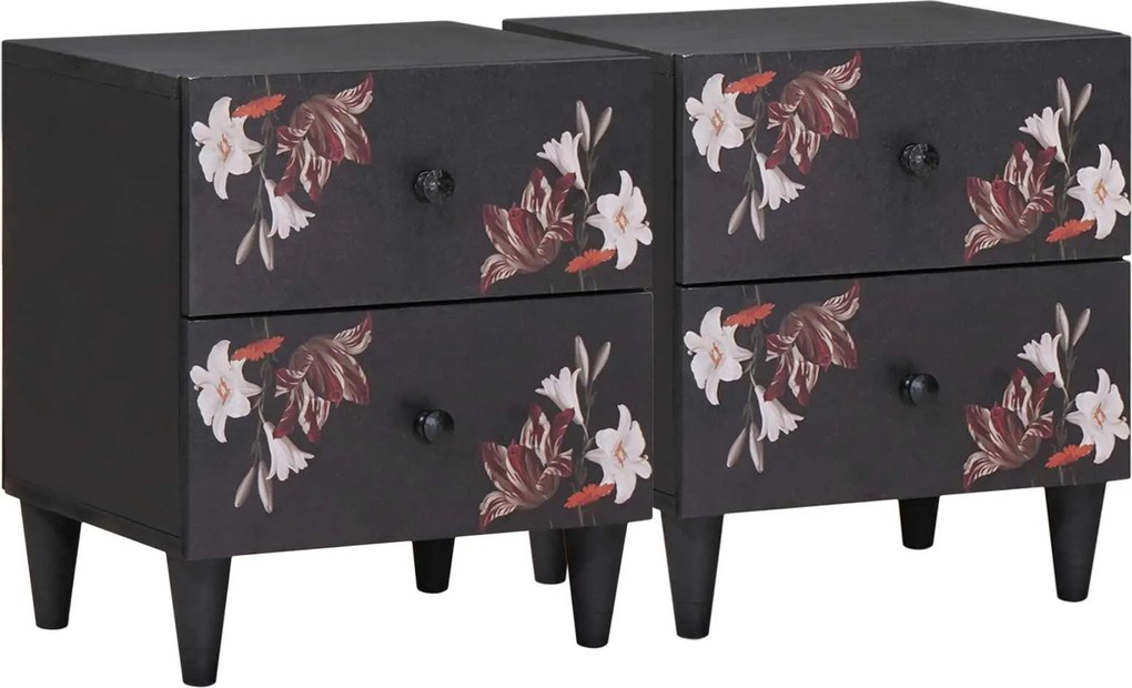vidaXL Éjjeli asztal 2 pcs Barna 40 x 33,5 x 46 cm Tömör Mangófát