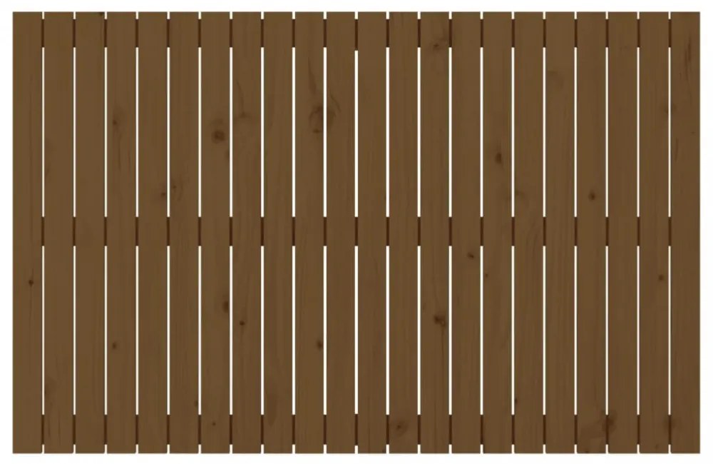 mézbarna tömör fenyőfa fali fejtámla 140x3x90 cm
