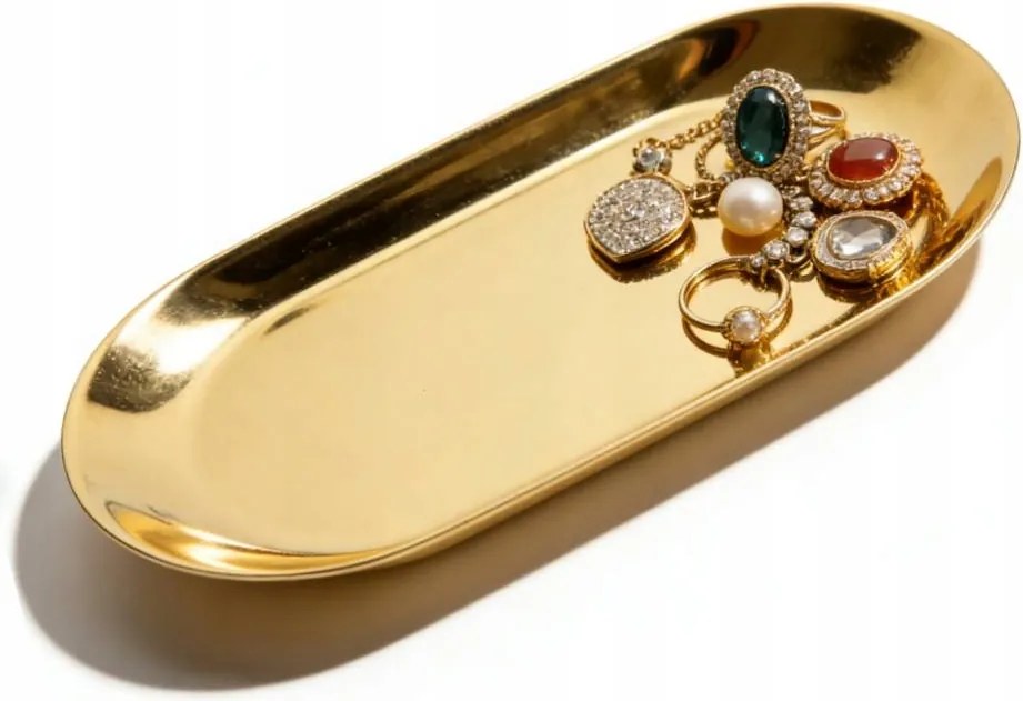 Dekorációs Tálca 23CM Gyertyatartó Arany Gyümölcs