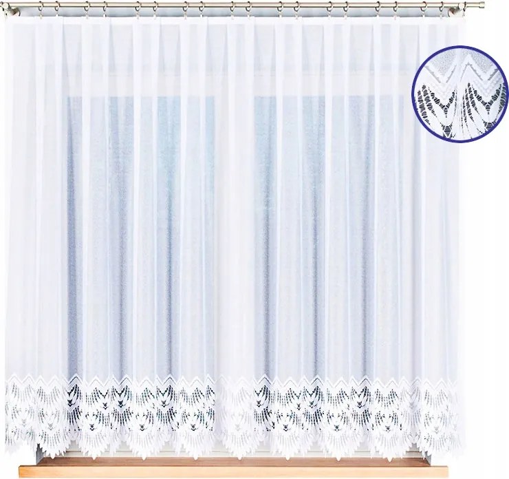 Jacquard Kész Függöny 300/160 Fehér Dekoratív Függöny A Konyha Szobájába