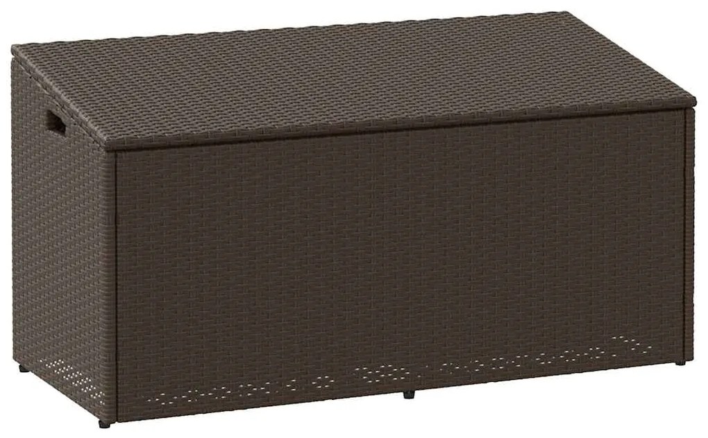 vidaXL barna polyrattan kerti tárolóláda 110x50x58 cm