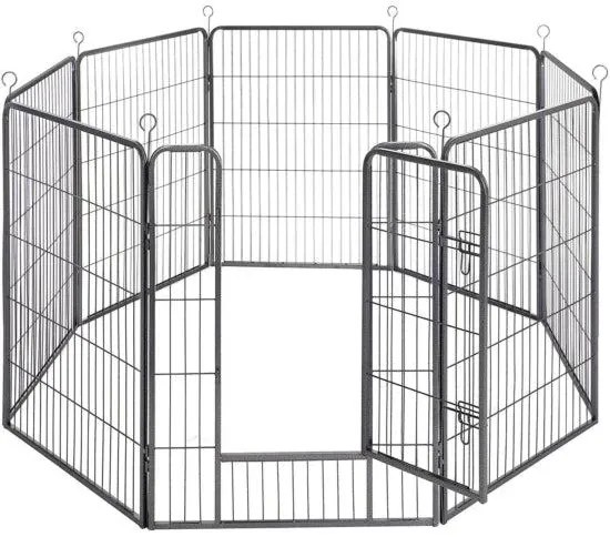 Kutya kennel, kutyaketrec 77x 100cm, kültéri kisállat kifutó, fekete