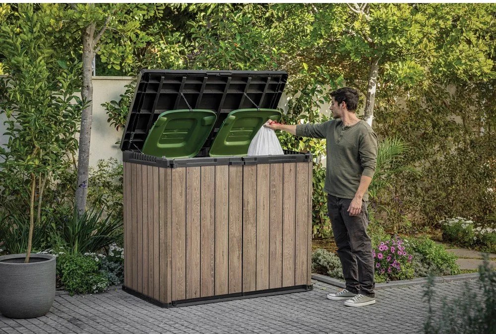 Barna műanyag kerti tárolódoboz Deco – Keter