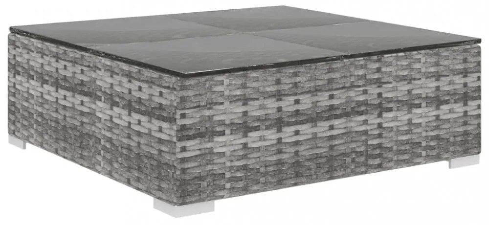 5-részes szürke polyrattan kerti bútorszett párnákkal