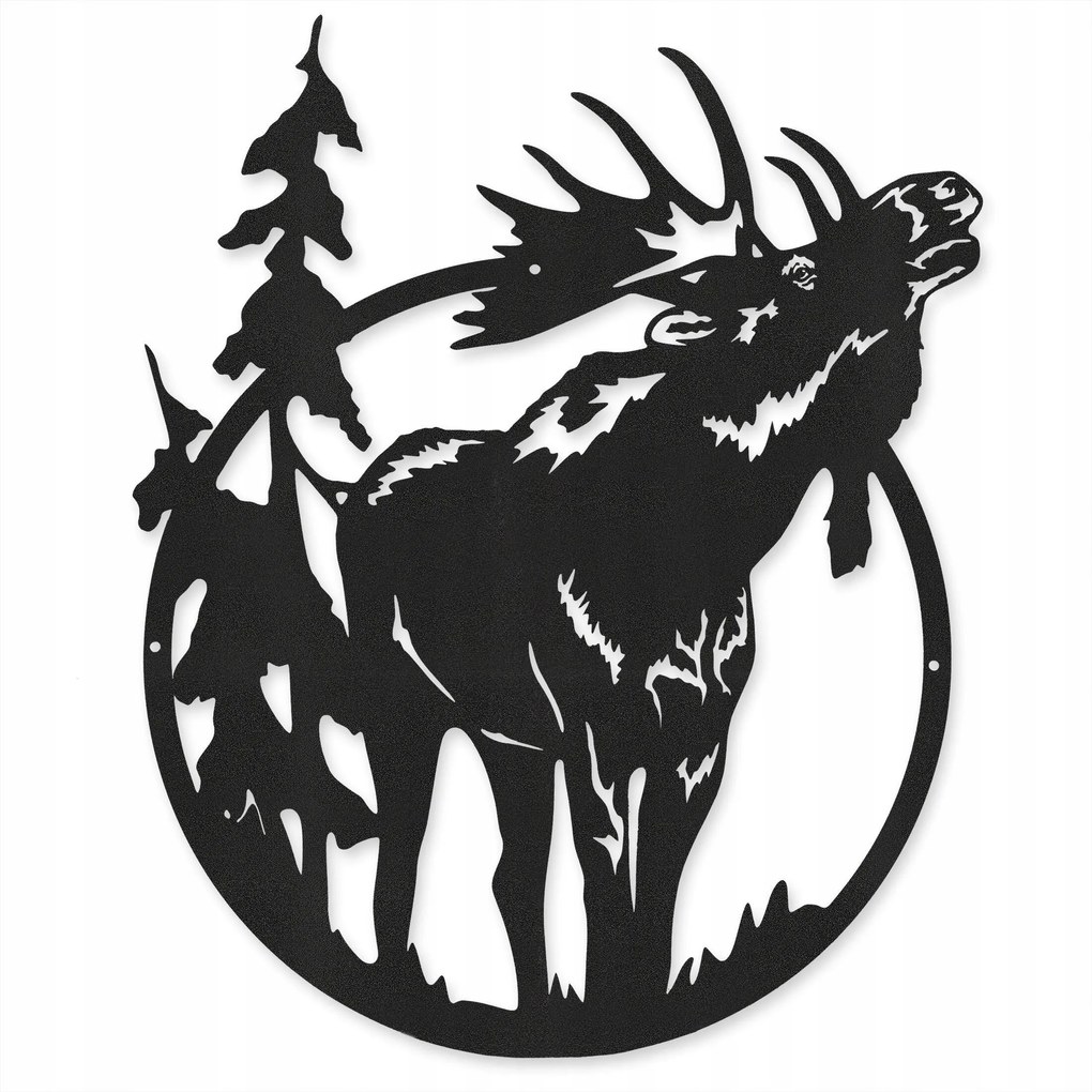 Acél fali dekoráció vadász stílusban fém dekor Jávorszarvas 44 x 37 cm