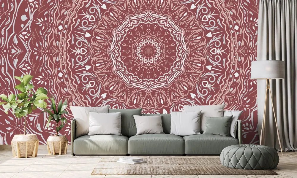 Öntapadó tapéta Mandala vintage stílusban rózsaszín vátlozata