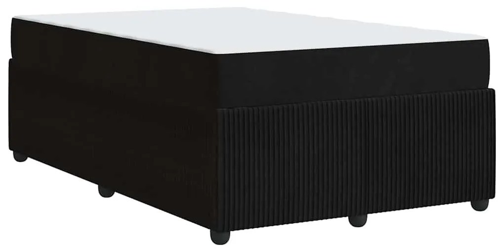 Ágykeret matraccal matracmal Fekete 120 x 190 cm Bársony