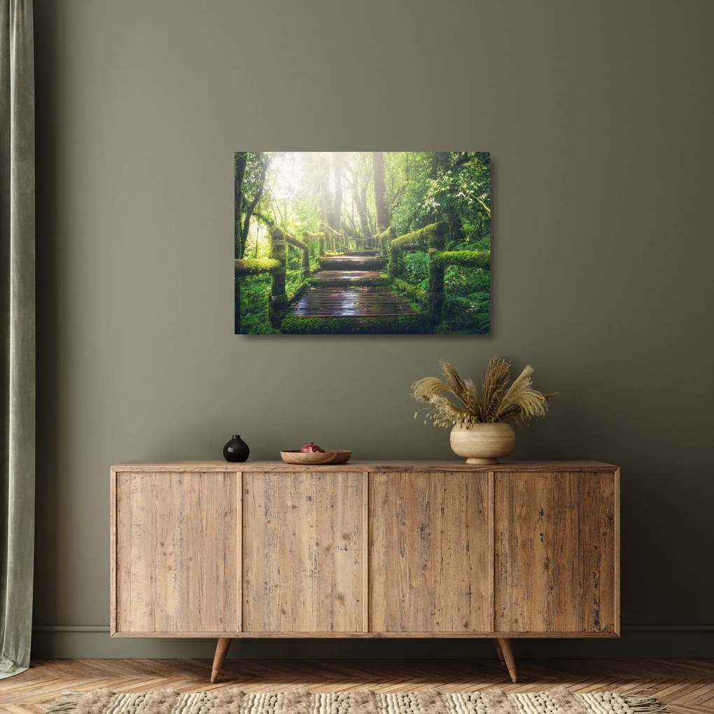Kép - falépcsők az erdőben (üvegen) (70x50 cm)